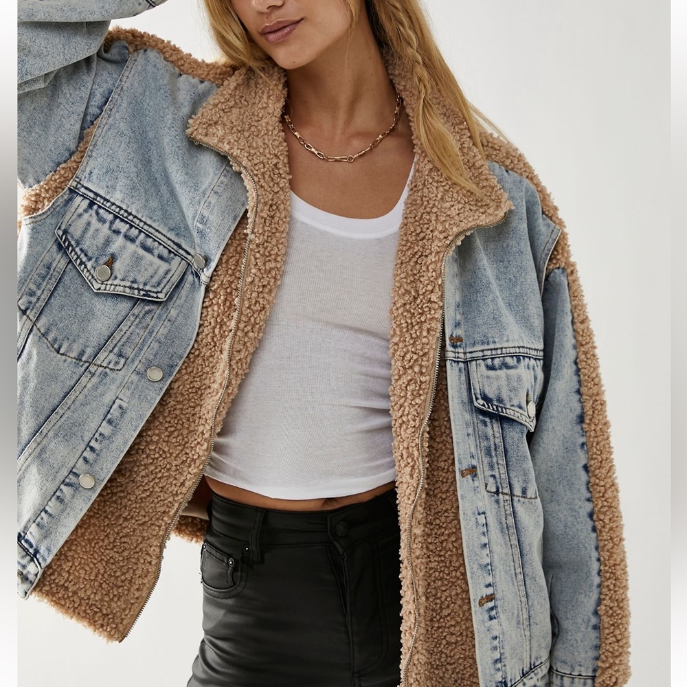 BlankNYC denim and Sherpa jacket